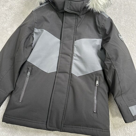 NWT Abercrombie & Fitch Boy's Snow Parka Zip Up Pockets Hood Sz 5 / 6 Black $130 - Picture 3 of 15